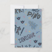 Blauwe Dinosaurus Rawer Dank u Kaarten (Achterkant)