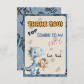 Blauwe Dinosaurus Rawer Dank u Kaarten (Voorkant / Achterkant)