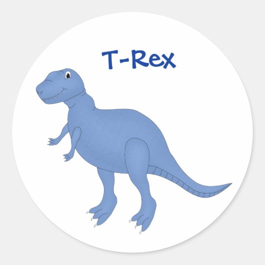 Blauwe dinosaurus sticker (Voorkant)