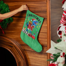 Blauwe Dinosaurus T Rex Kerst Laden T-shirt