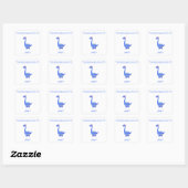 Blauwe Dinosaurus Vierkante Sticker (Vel)