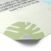 Blauwe dinosaurusballon voor Raffle Poster (Hoek)