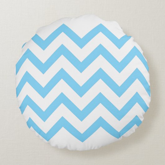 Blauwe dinosaurusgeometrie rond kussen (Achterkant)