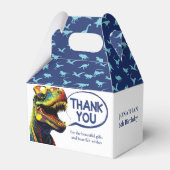 Blauwe dinosauruspatronen kinder bedankdoosjes (Voorkant Zijde)