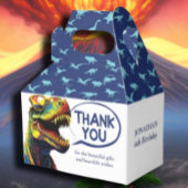 Blauwe dinosauruspatronen kinder bedankdoosjes