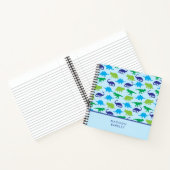 Blauwe Dinosaurussen Cute Kid's Dino Notitieboek (Binnen)