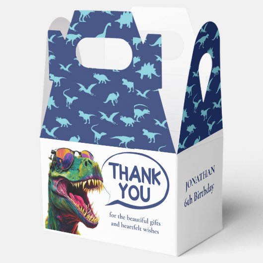 BLAUWE Dinosaurussen Party Supplies Bedankdoosjes (Geopend)