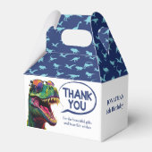 BLAUWE Dinosaurussen Party Supplies Bedankdoosjes (Voorkant Zijde)