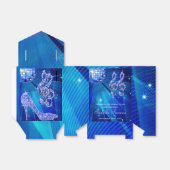 Blauwe Disco Bal en Glitter Hak Favor doos Bedankdoosjes (Uitgevouwen)