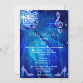 Blauwe Disco Bal en hakken 50ste verjaardag Kaart (Achterkant)