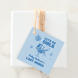 Blauwe Disco Cowgirl Rodeo Bachelorette Weekend Bedankjes Labels