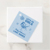 Blauwe Disco Cowgirl Rodeo Bachelorette Weekend Bedankjes Labels (In situ)