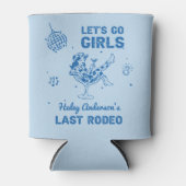 Blauwe Disco Cowgirl Rodeo Bachelorette Weekend Blikjeskoeler (Voorkant)