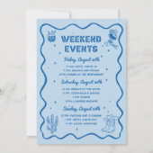 Blauwe Disco Cowgirl Rodeo Bachelorette Weekend Kaart (Achterkant)