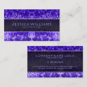Blauwe Disco Glitter Patroon Print Visitekaartje (Voorkant / Achterkant)