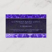 Blauwe Disco Glitter Patroon Print Visitekaartje (Achterkant)