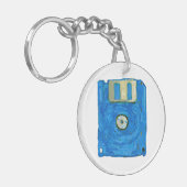 Blauwe diskette van Vincent van Gogh Sleutelhanger (Voorkant Links)