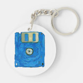 Blauwe diskette van Vincent van Gogh Sleutelhanger (Achterkant)