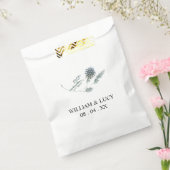 Blauwe distel botanische bloemenbruiloft bedankzakje (Gezegeld)