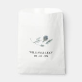 Blauwe distel botanische bloemenbruiloft bedankzakje (Voorkant)