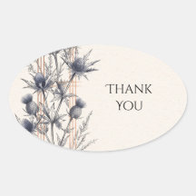 Blauwe Distel Botanische Trouw Dank Je Sticker