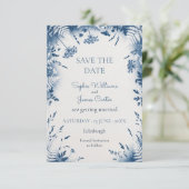 Blauwe Distel Eucalyptus Bewaar de Datum Save The Date (Staand voorkant)