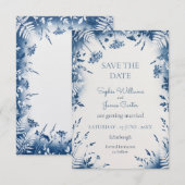 Blauwe Distel Eucalyptus Bewaar de Datum Save The Date (Voorkant / Achterkant)