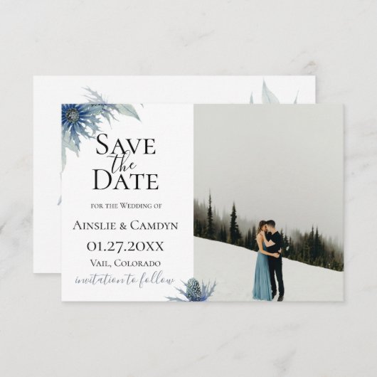 Blauwe Distel Foto Opslag Datum Aankondiging (Voorkant / Achterkant)