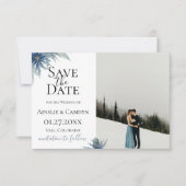 Blauwe Distel Foto Save The Date Aankondiging (Voorkant)