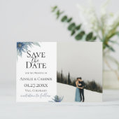 Blauwe Distel Foto Save The Date Aankondiging (Staand voorkant)