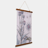 blauwe distel hangend wandkleed (Gebogen)