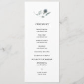 Blauwe distel huwelijksceremonie programma programmakaart (Voorkant)