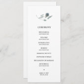 Blauwe distel huwelijksceremonie programma programmakaart (Voorkant / Achterkant)