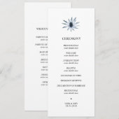 Blauwe distel huwelijksceremonie programma programmakaart (Voorkant / Achterkant)