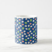 Blauwe Ditsy Bloem Monogram Koffiemok (Center)