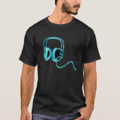 Blauwe DJ hoofdtelefoon T-shirt (Voorkant)