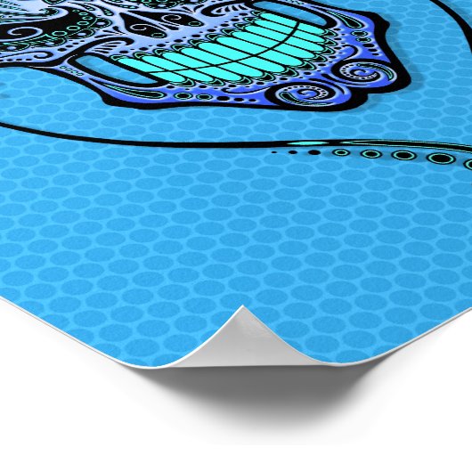 Blauwe DJ Suikerhuid Poster (Hoek)