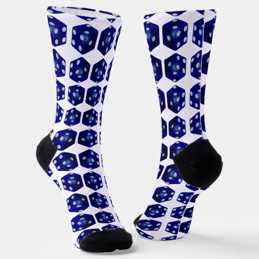 Blauwe Dobbelstenen Sokken (Gebogen)