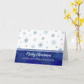 Blauwe dochter & Zoon in de wet Vrolijk Kerstfeest Kaart (Gele Bloem)