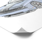 Blauwe Dodge Challenger Mopar Poster (Hoek)