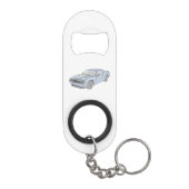 Blauwe Dodge Challenger Sleutelhanger Flessenopener (Achterkant)