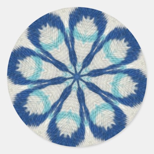 Blauwe Doek Mandala Sticker (Voorkant)