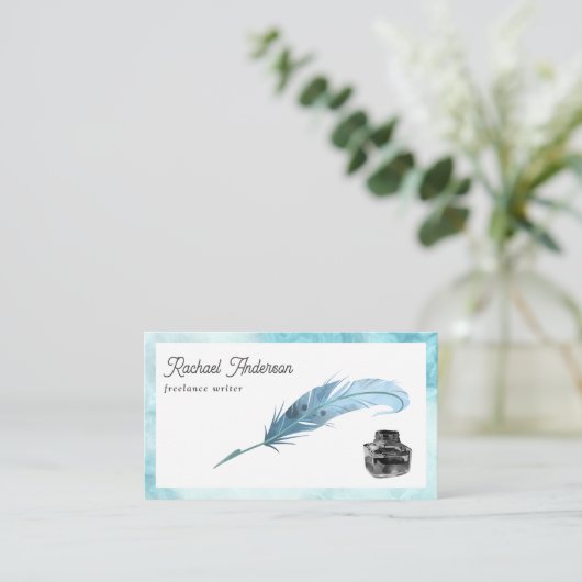  blauwe doezelaar QR-coderingsschrijver Visitekaartje (Staand voorkant)