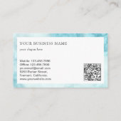 blauwe doezelaar QR-coderingsschrijver Visitekaartje (Achterkant)