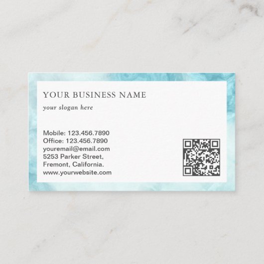  blauwe doezelaar QR-coderingsschrijver Visitekaartje (Achterkant)