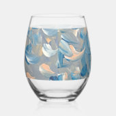 Blauwe doezelaar wijnglas zonder voet (Links)