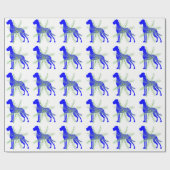 Blauwe Dog Cadeaupapier (Vlak)