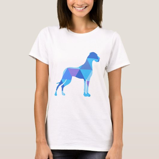 Blauwe Dog Great Dane Triangulus T-shirt (Voorkant)