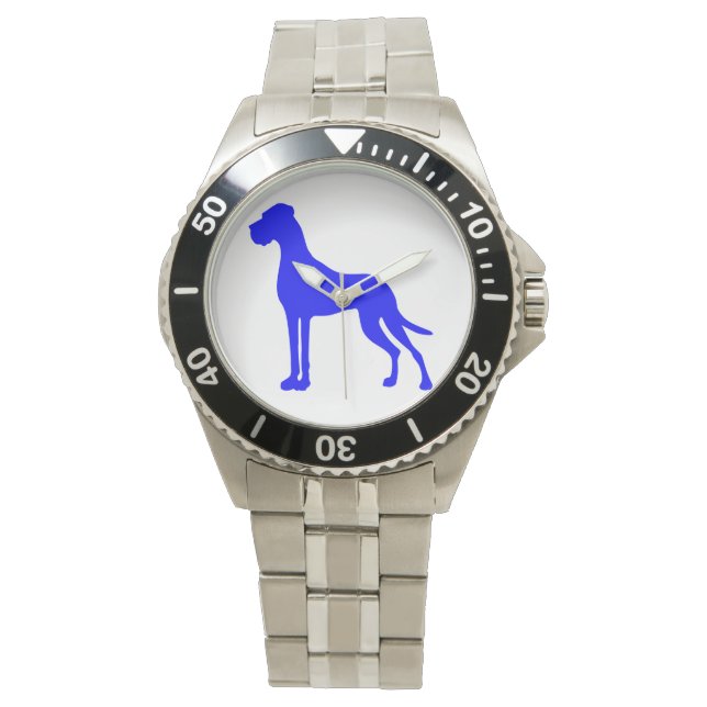 Blauwe Dog Horloge (Voorkant)