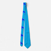 Blauwe Dog Silhouet  Stropdas (Achterkant)